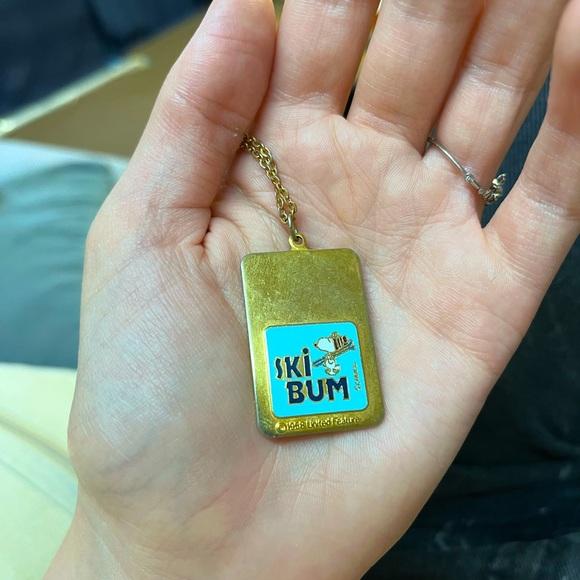 Vintage 1958 Snoopy Ski Bum Necklace Gold Colour - Picture 2 of 7